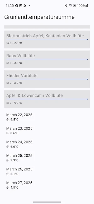 Grünlandtemperatursumme Screenshot 1