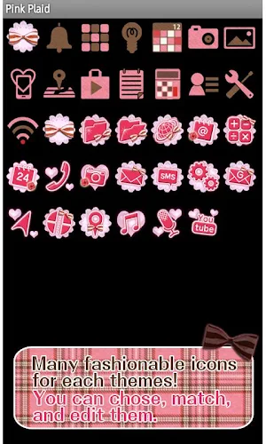 Pink Plaid Wallpaper Theme Screenshot 3