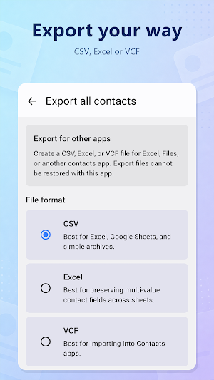 Contact Vault: Backup Screenshot 1