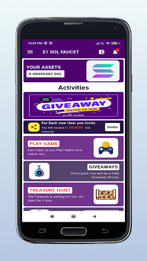 E1 Sol Faucet Screenshot 1