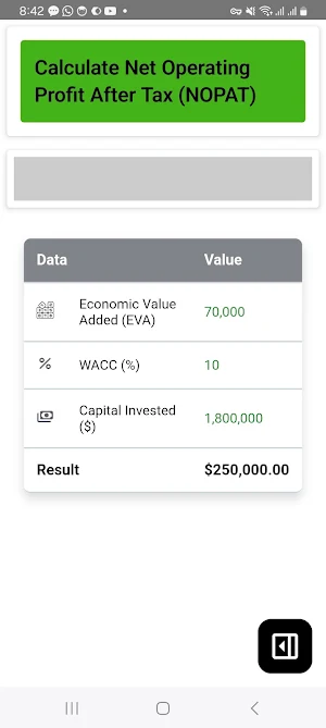 EVA Calculator Screenshot 3