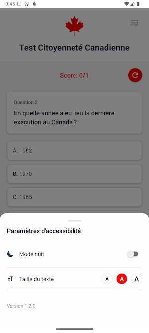 Test Citoyenneté Canadienne Screenshot 3