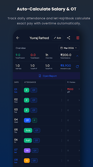 HajriBook - Labour Attendance Screenshot 1