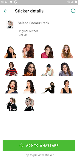 Selena Gomez Stickers Screenshot 3