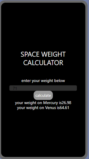 SPACE WEIGHT CALCULATOR-Shiven Screenshot 2