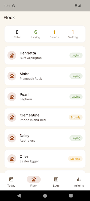 ChickKeep: Flock & Egg Tracker Screenshot 1
