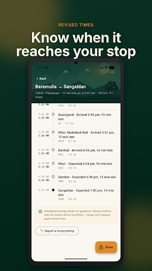 Kashmir Train Timings Screenshot 3