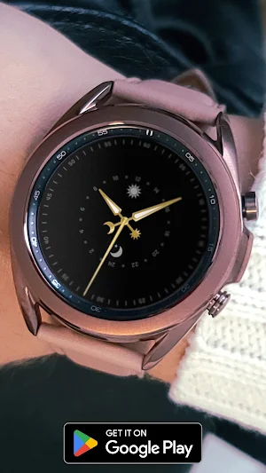 Golden Sun And Moon Watch Face Screenshot 3
