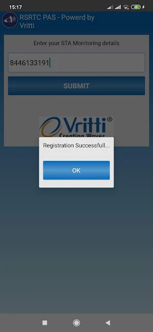 RSRTC PAS Screenshot 1