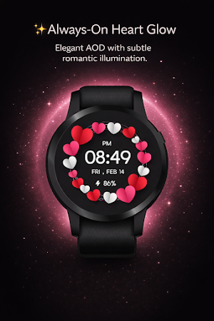 Love Hearts Digital WatchFace Screenshot 1