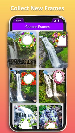 Photo Editor Frames: Water fall Background Screenshot 1