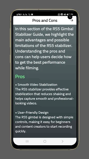 RS5 Gimbal Stabilizer Guide Screenshot 3