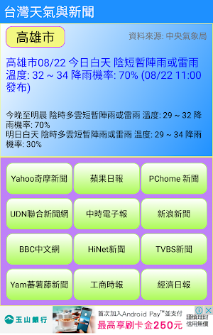台灣天氣與新聞 Screenshot 1