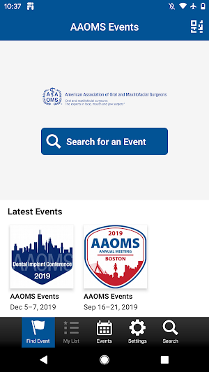 AAOMS Events Screenshot 1