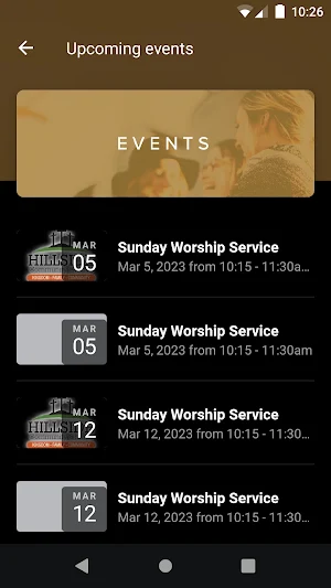 Hillside Community Church CMA Screenshot 2