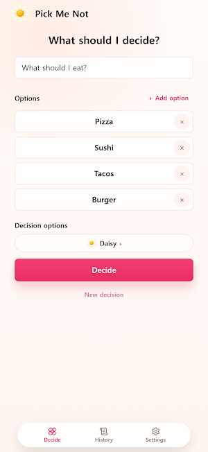 Pick Me Not: Decide for me Screenshot 1