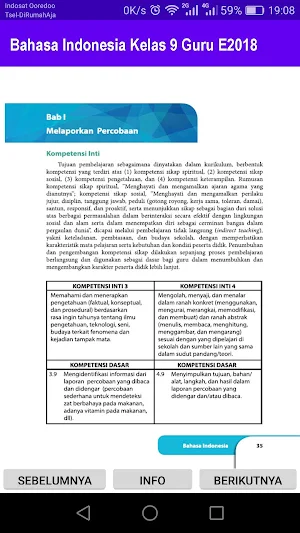 Bahasa Indonesia Kelas 9 Guru E2018 Screenshot 3
