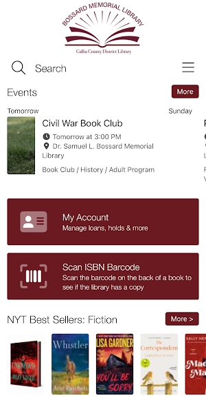 Bossard Memorial Library Screenshot 0