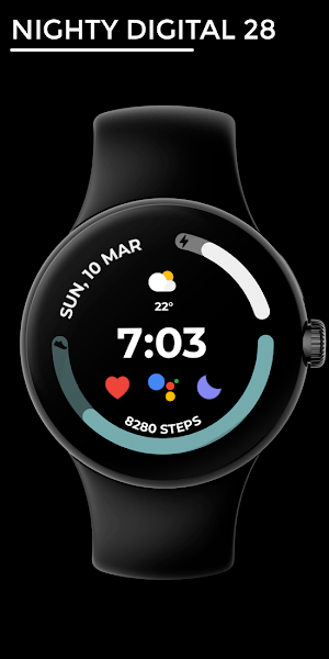 Nighty Digital 28 - watch face Screenshot 0