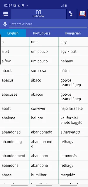 Portuguese Hungarian Dictionar Screenshot 3