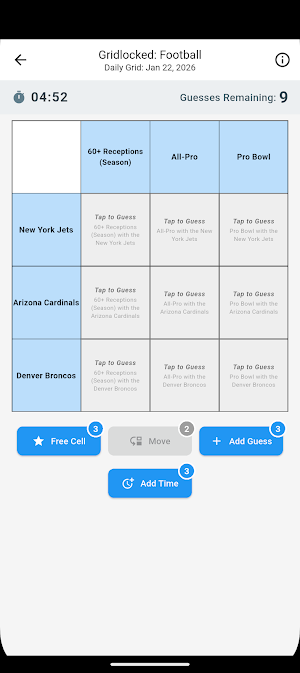 Football Trivia Grid Puzzle Screenshot 1