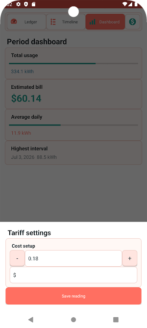Simple Home Energy Log Screenshot 2