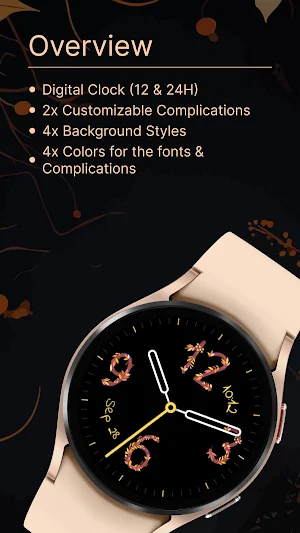 Wear OS - Autumn Watch Face Screenshot 1