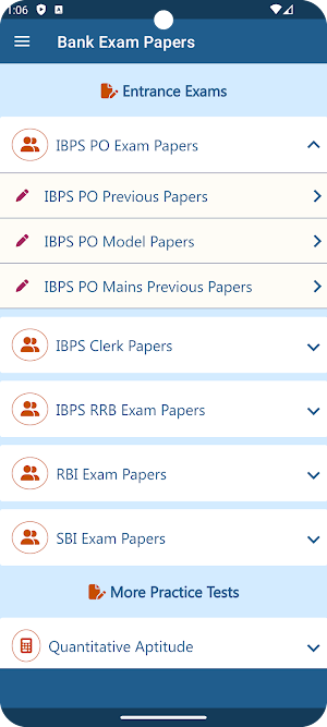 Bank Exam Papers Screenshot 0