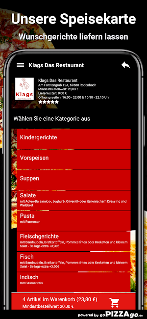 Klags Das Restaurant App Screenshot 3