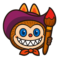 Labubu coloring by number book