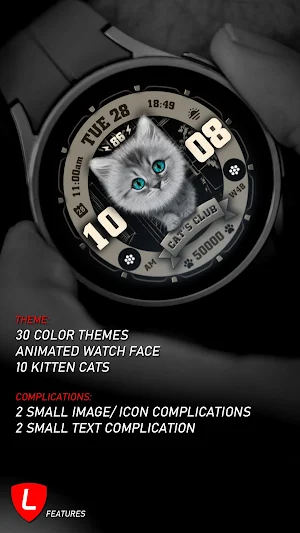 Cat's Club Watch Face 021 Screenshot 0