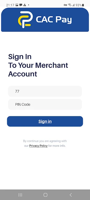 CAC Pay Merchant Screenshot 2