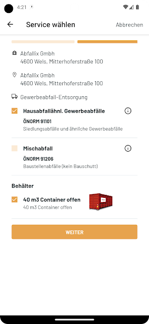 Entsorgung24 Screenshot 2