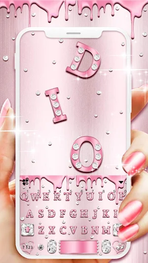 Rose Gold Diamonds Keyboard Theme Screenshot 1