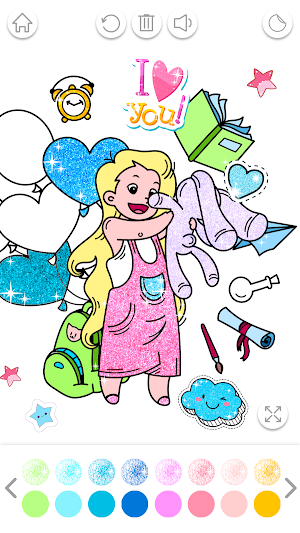 Kawaii Coloring Book Glitter Screenshot 3