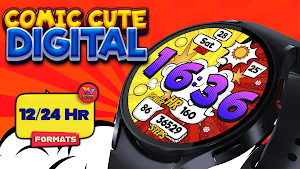 Comic Cute Digital Watch Face Screenshot 2