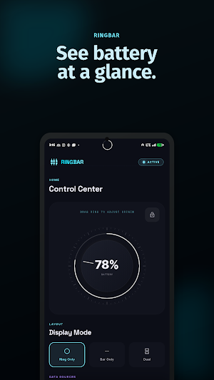 RingBar: Battery & Status Ring Screenshot 0