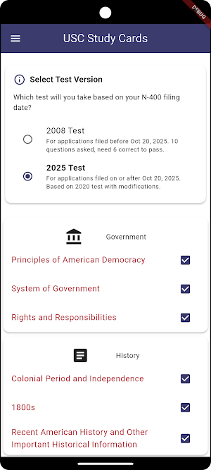 US Citizenship Study Cards Screenshot 0