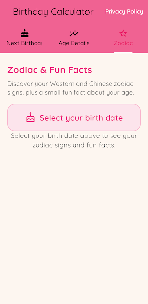 Birthday Calculator Screenshot 1