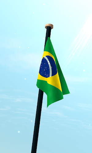 Brazil Flag 3D Free Wallpaper Screenshot 2