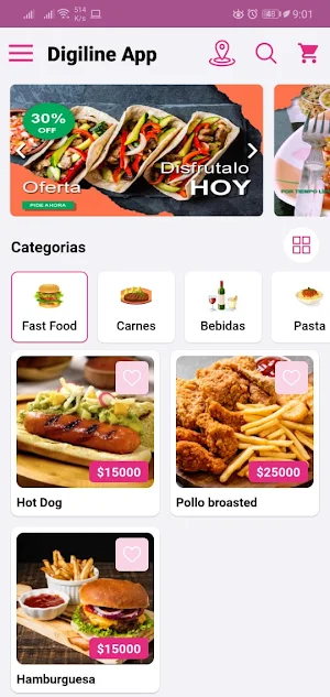 Food App Digiline Screenshot 1