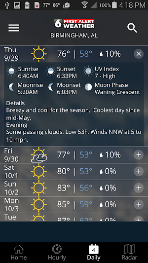WBRC First Alert Weather Screenshot 3