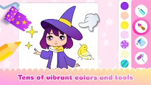 Girl Coloring Book Kids Games Screenshot 2