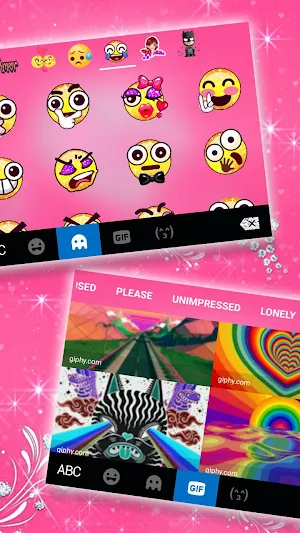 Pink Love Diamonds Keyboard Theme Screenshot 3