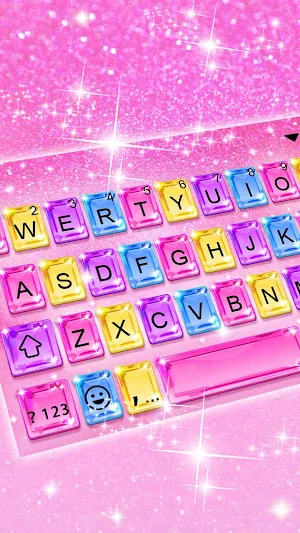 Pink Glitter Crystal Keyboard Background Screenshot 1