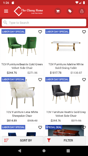 The Classy Home - Online Furniture Store Screenshot 2