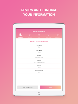 Thepronails check-in system Screenshot 0