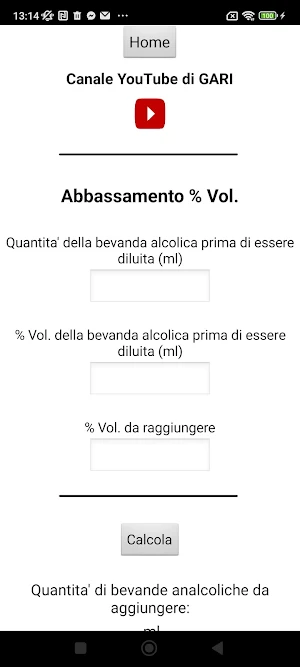 Calcolo gradazione alcolica Screenshot 2