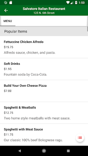 Salvatore Italian Restaurant Screenshot 1