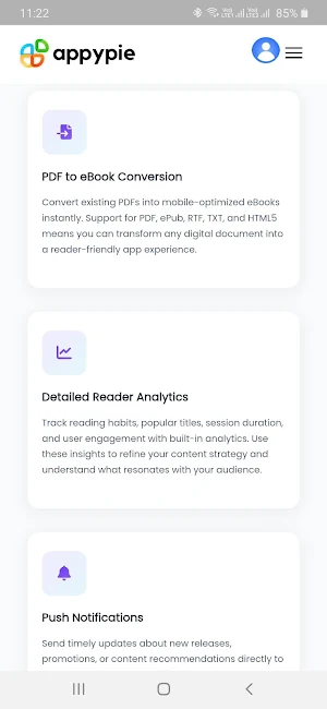 eBook App Builder Screenshot 1
